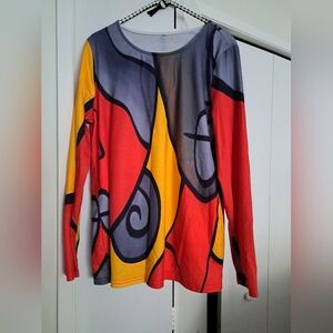 Colorful Abstract Long Sleeve Top